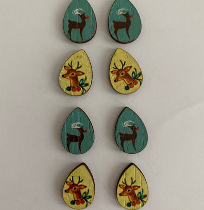 Timber Christmas Earring Cabochons 1/2 PRICE SALE